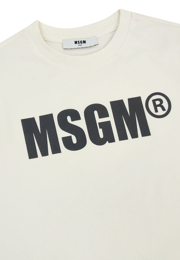 ViaMonte Shop | MSGM kid t-shirt bambino crema in jersey di cotone