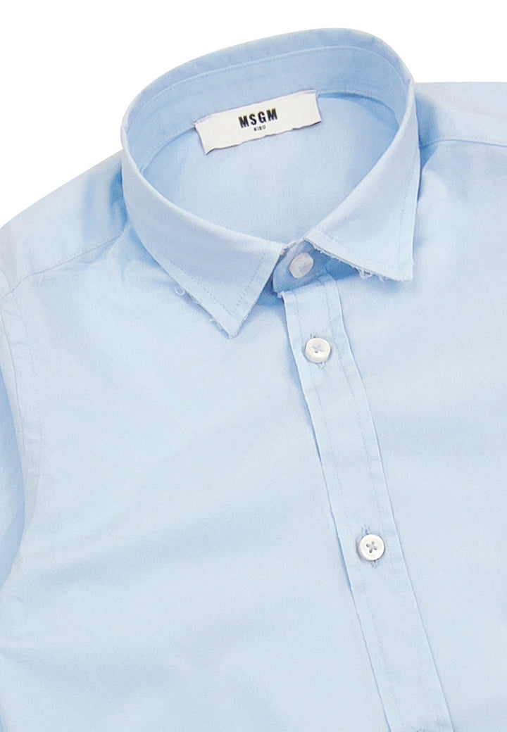 ViaMonte Shop | MSGM kid camicia ragazzo celeste in popeline di cotone