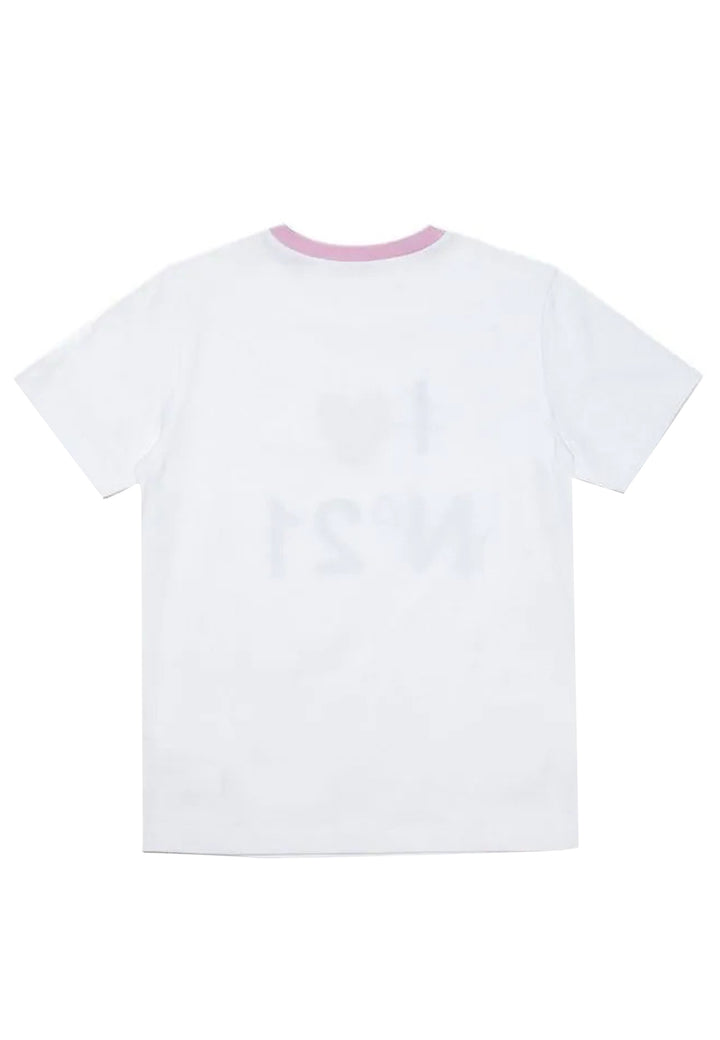 ViaMonte Shop | N° 21 T-Shirt bambina bianca in jersey di cotone