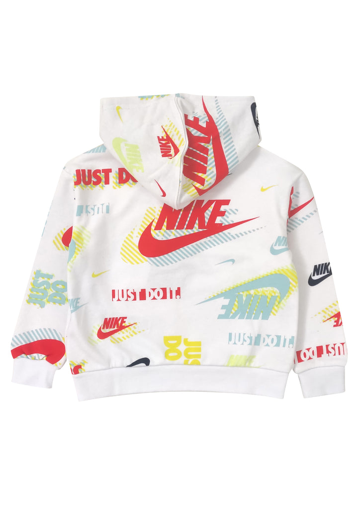 ViaMonte Shop | Nike felpa con cappuccio bianca bambino in misto cotone