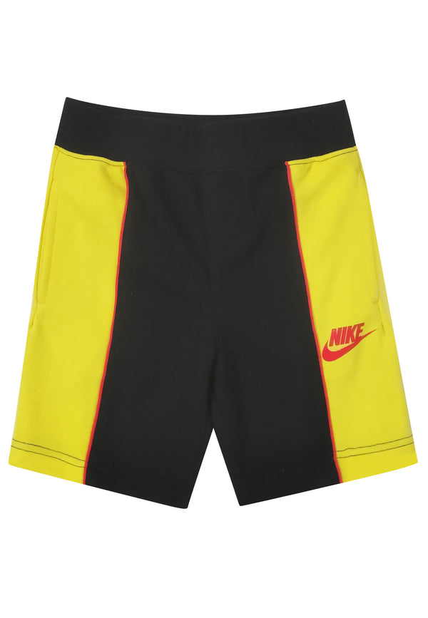 ViaMonte Shop | Nike shorts nero/giallo bambino in misto cotone