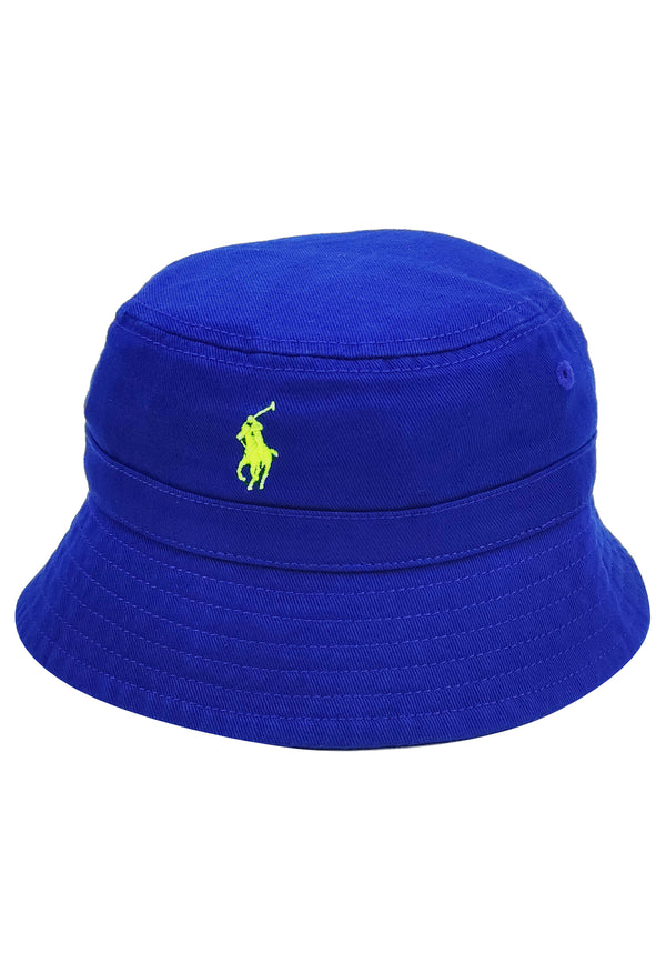 ViaMonte Shop | Ralph Lauren neonato cappello bucket in twill di cotone blu elettrico
