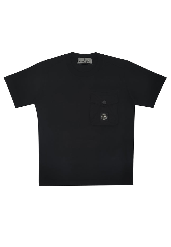 Stone Island T-Shirt bambino nera in cotone