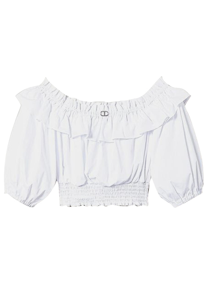 ViaMonte Shop | Twinset blusa bambina bianca in cotone