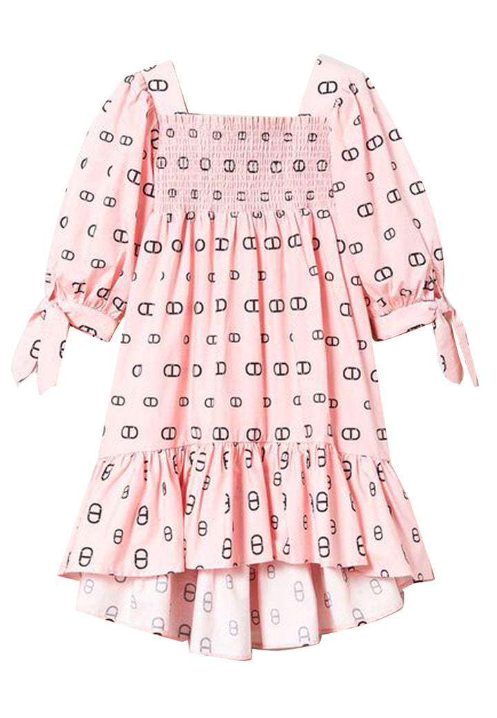 ViaMonte Shop | Twinset vestito bambina rosa in cotone