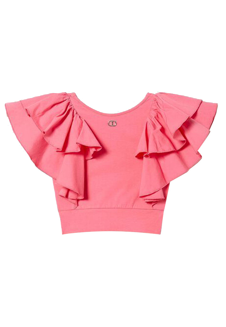 ViaMonte Shop | Twinset blusa ragazza fucsia in jersey di cotone