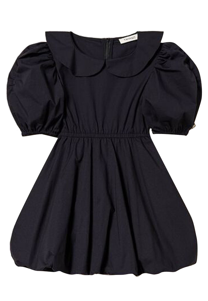 ViaMonte Shop | Twinset vestito ragazza nero in cotone