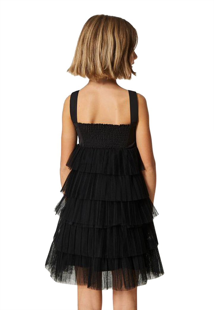 ViaMonte Shop | Twinset vestito bambina nero in cotone