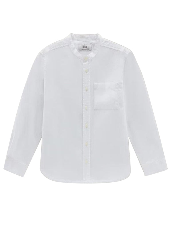 ViaMonte Shop | Woolrich camicia bambino bianca in misto cotone e lino