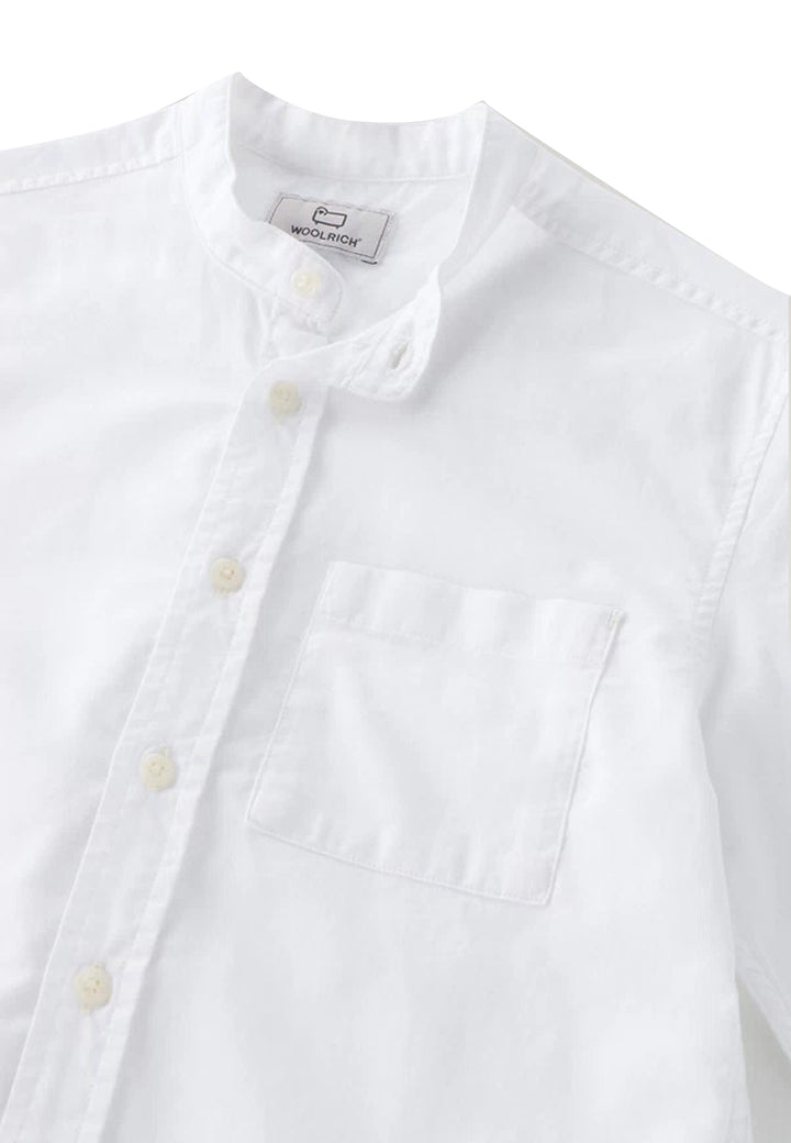 ViaMonte Shop | Woolrich camicia ragazzo bianca in misto cotone e lino