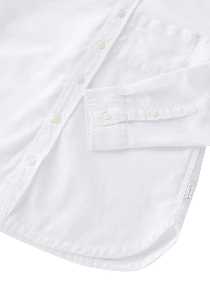 ViaMonte Shop | Woolrich camicia ragazzo bianca in misto cotone e lino