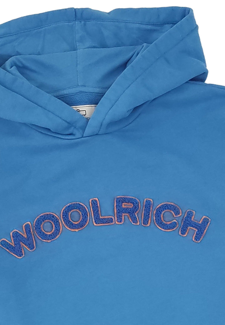ViaMonte Shop | Woolrich felpa con cappuccio bambino azzurra in cotone