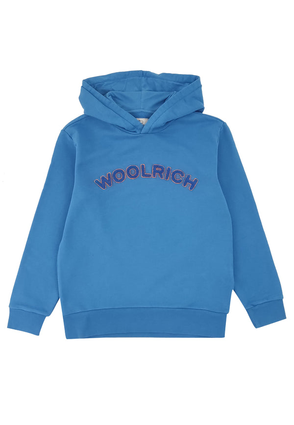ViaMonte Shop | Woolrich felpa con cappuccio ragazzo blu in cotone