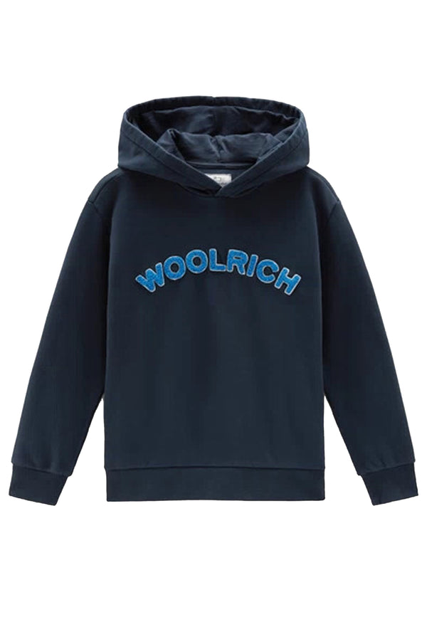 ViaMonte Shop | Woolrich felpa con cappuccio bambino blu in cotone