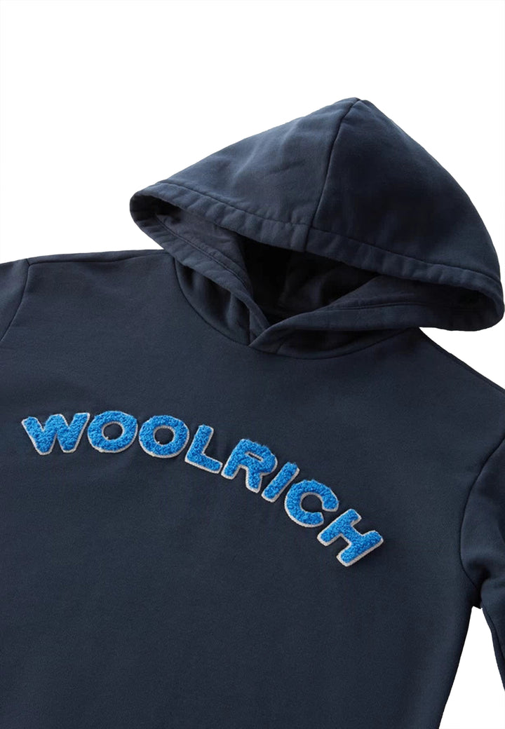 ViaMonte Shop | Woolrich felpa con cappuccio bambino blu in cotone