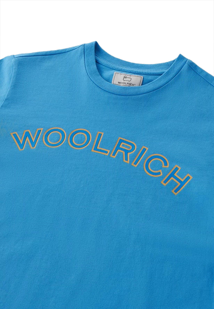 ViaMonte Shop | Woolrich T-Shirt ragazzo azzurra in cotone