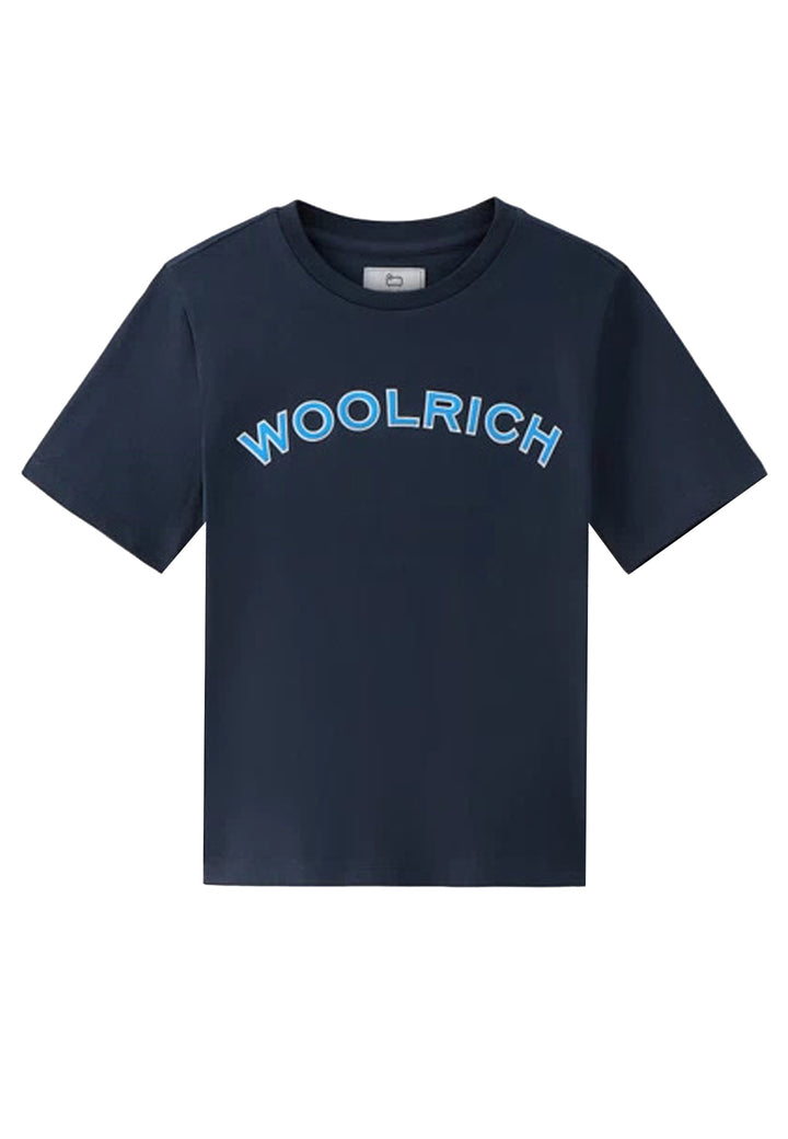 ViaMonte Shop | Woolrich T-Shirt bambino blu in cotone
