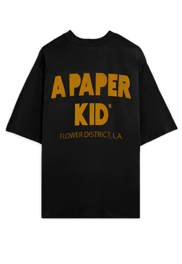 A Paper Kid t-shirt nera unisex in cotone