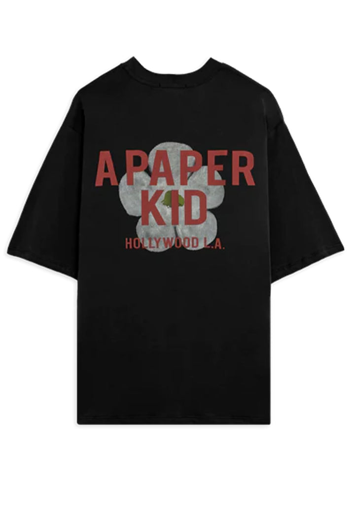 A Paper Kid t-shirt nera unisex in cotone