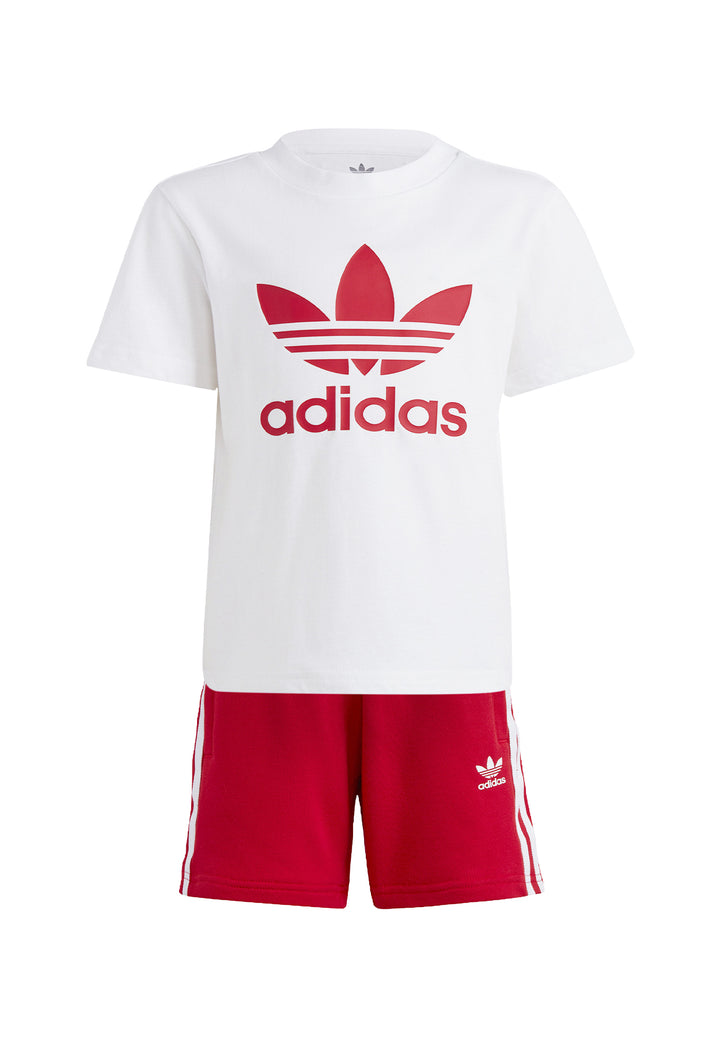Adidas completo bianco/rosso bambino in cotone