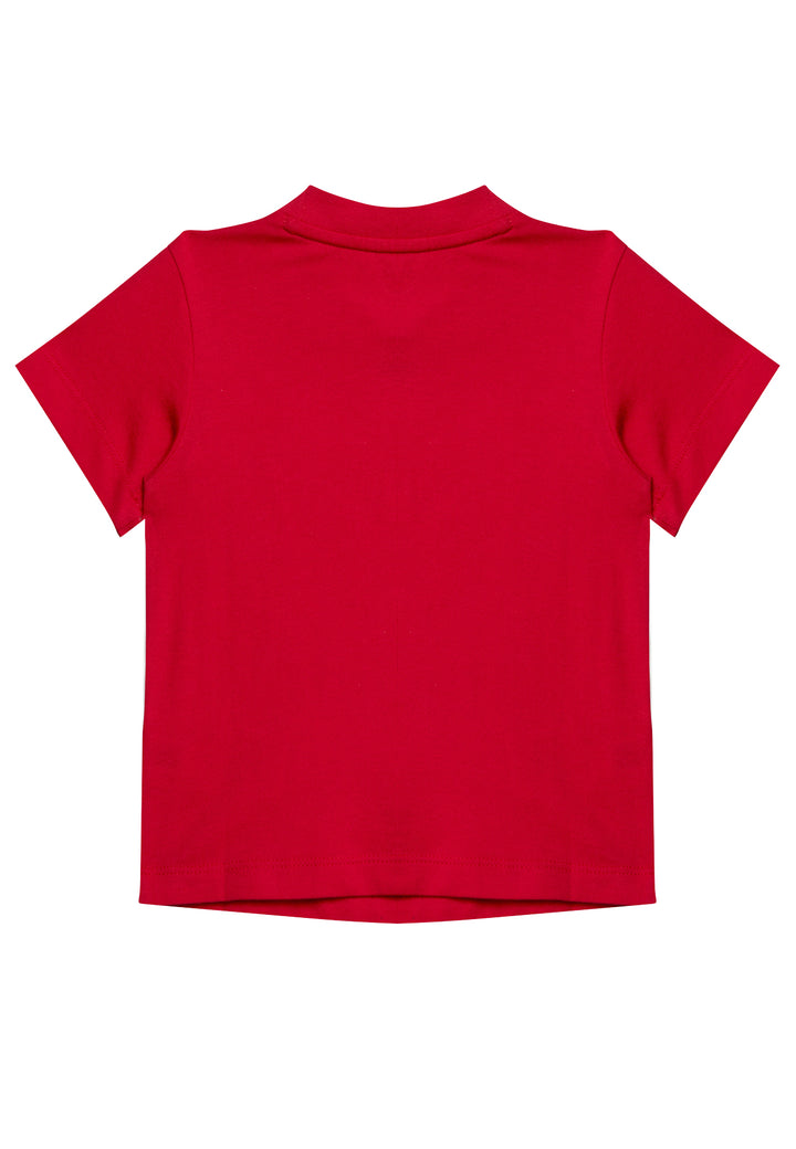 Adidas t-shirt trefoil rossa neonato in cotone