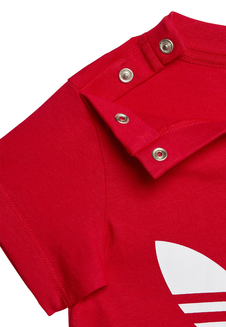 Adidas t-shirt trefoil rossa neonato in cotone
