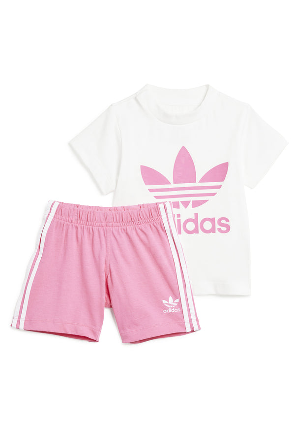 ViaMonte Shop | Adidas completo bianco/rosa neonata in cotone