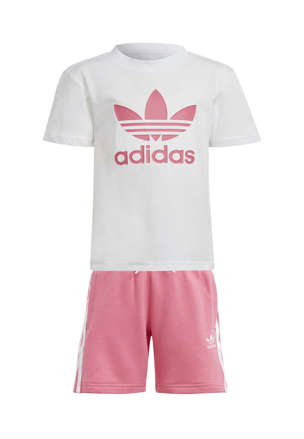 Adidas completo bianco/rosa bambina in cotone