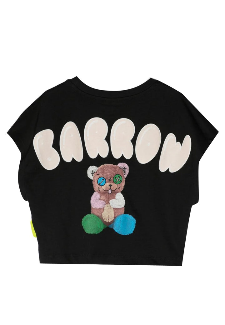 Barrow t-shirt nera bambina in jersey di cotone