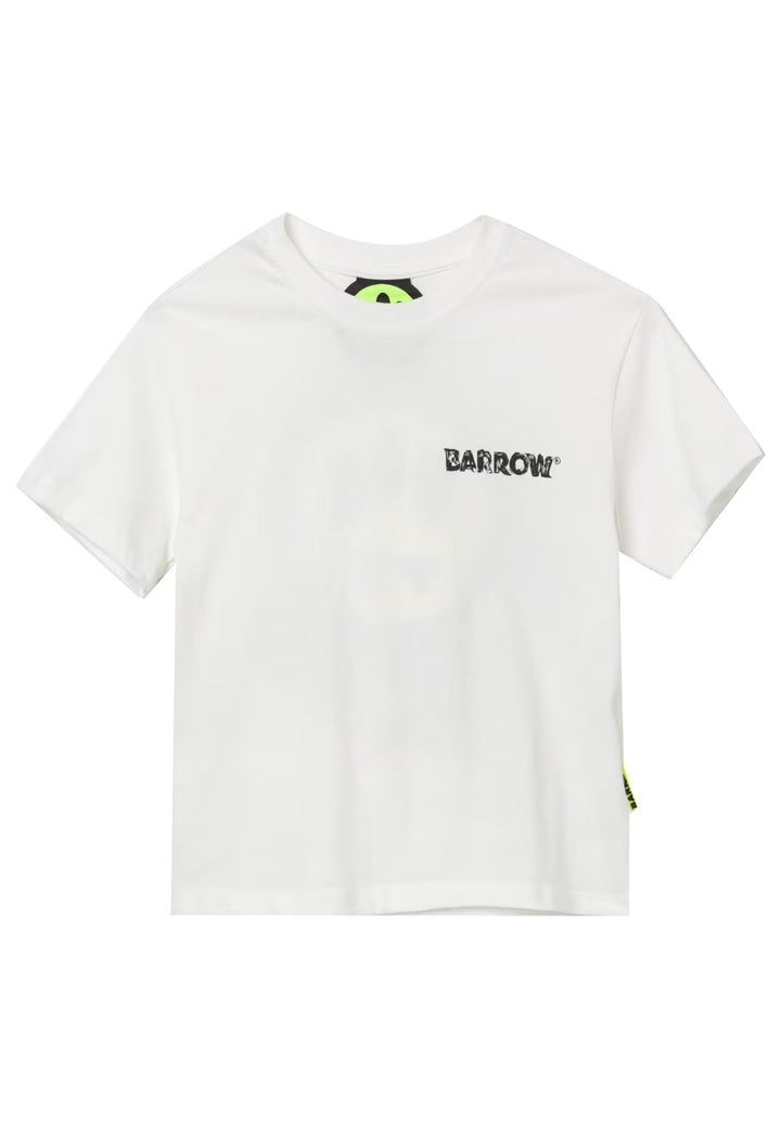 Barrow t-shirt bianca bambino in jersey di cotone