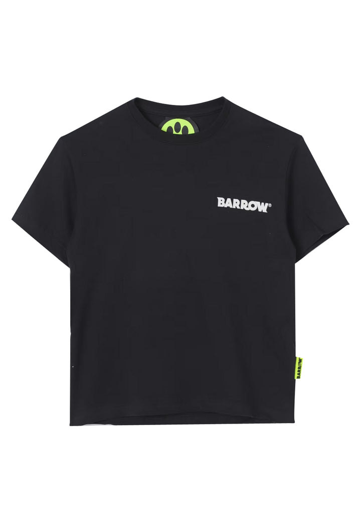 Barrow t-shirt nera bambino in jersey di cotone