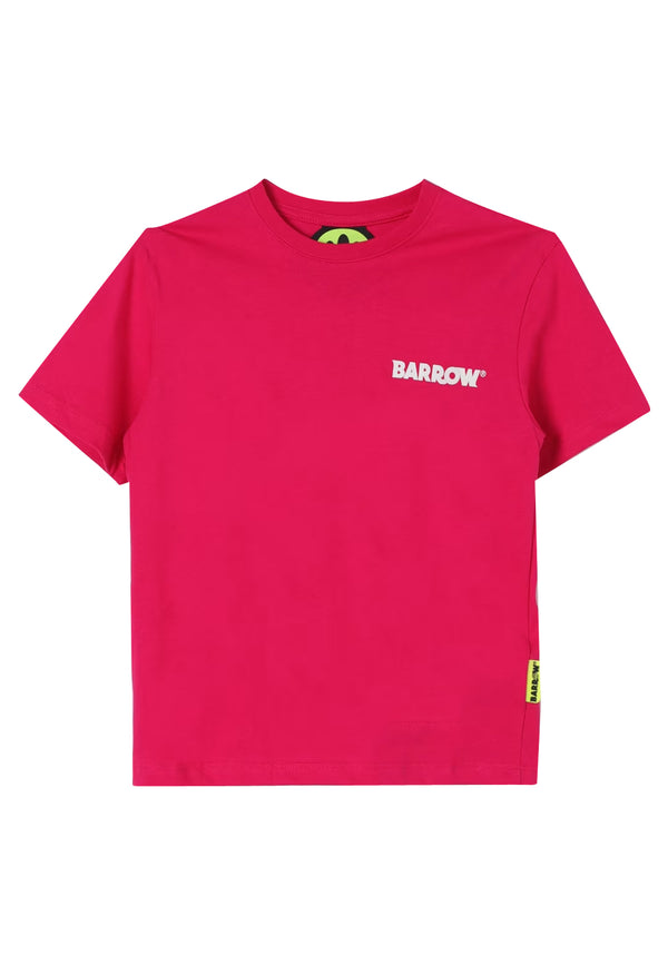Barrow t-shirt fucsia bambino in jersey di cotone