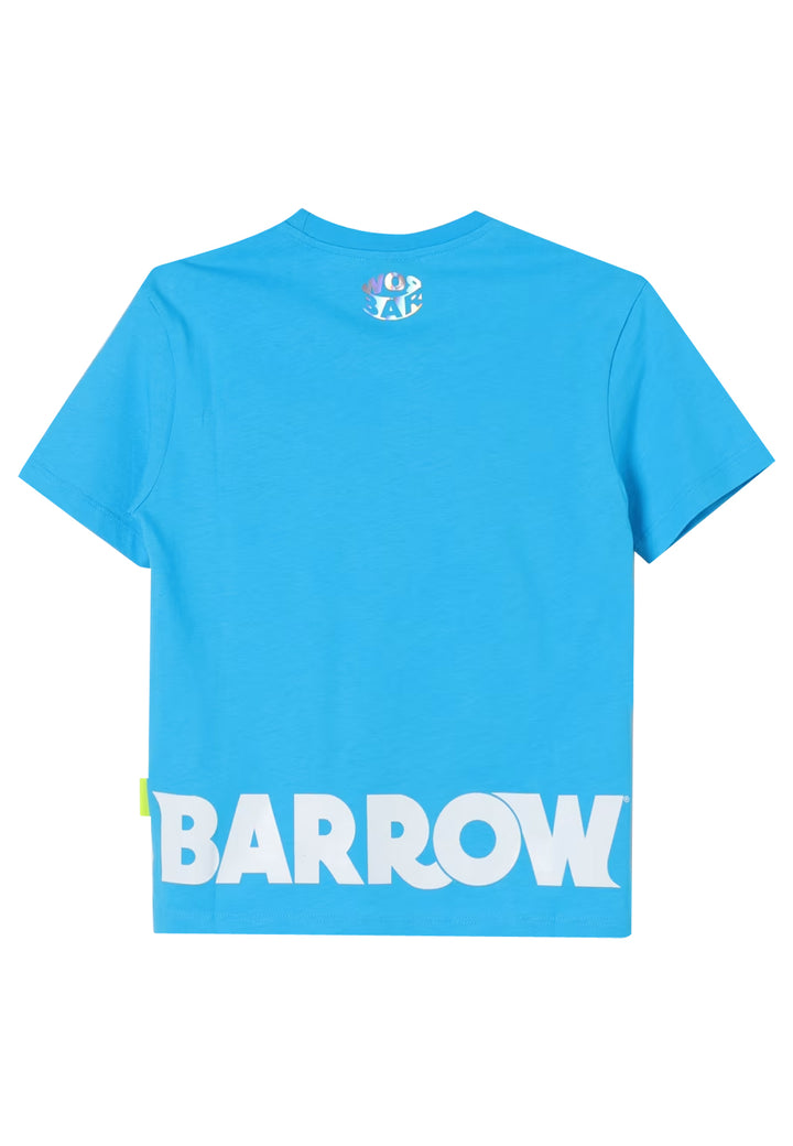 Barrow t-shirt azzurra bambino in jersey di cotone