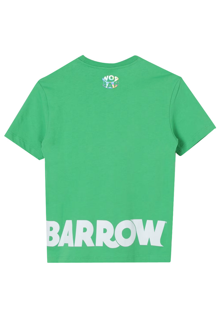Barrow t-shirt verde bambino in jersey di cotone