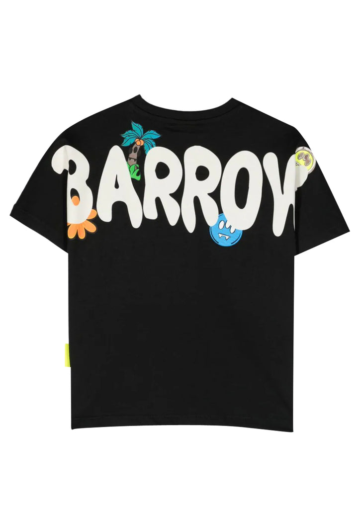 Barrow t-shirt nera bambino in jersey di cotone