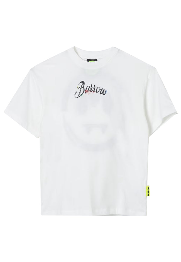 Barrow t-shirt bianca bambino in jersey di cotoneunisex