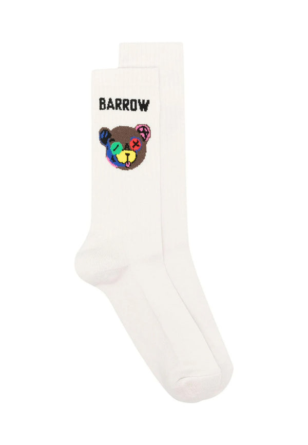 Barrow calzini beige unisex con stampa orsetto