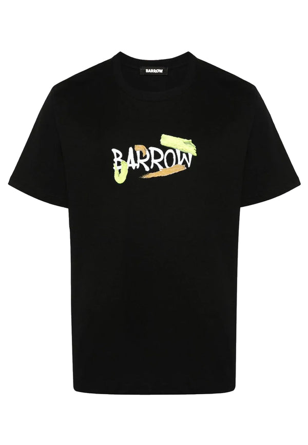 Barrow t-shirt nera unisex in cotone