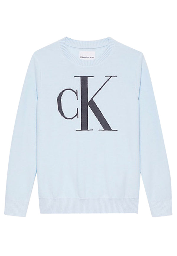 Calvin Klein Jeans maglia celeste bambino in cotone