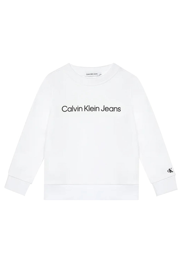 Calvin Klein Jeans felpa bianca bambino in cotone