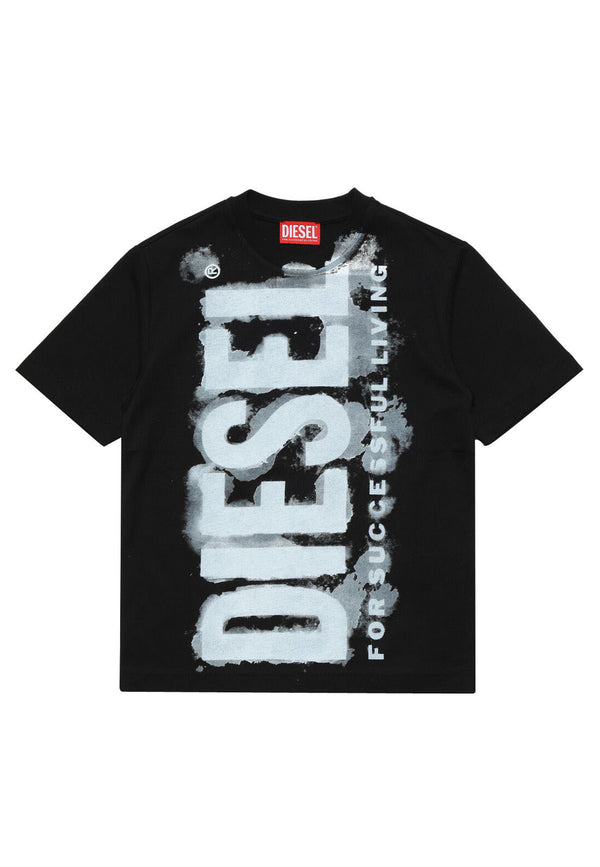 ViaMonte Shop | Diesel t-shirt nera bambino in jersey di cotone