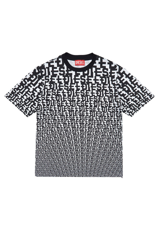 ViaMonte Shop | Diesel t-shirt bianca/nera bambino in cotone