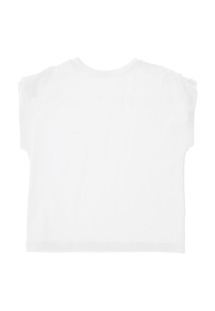 Dondup t-shirt bianca bambina in cotone