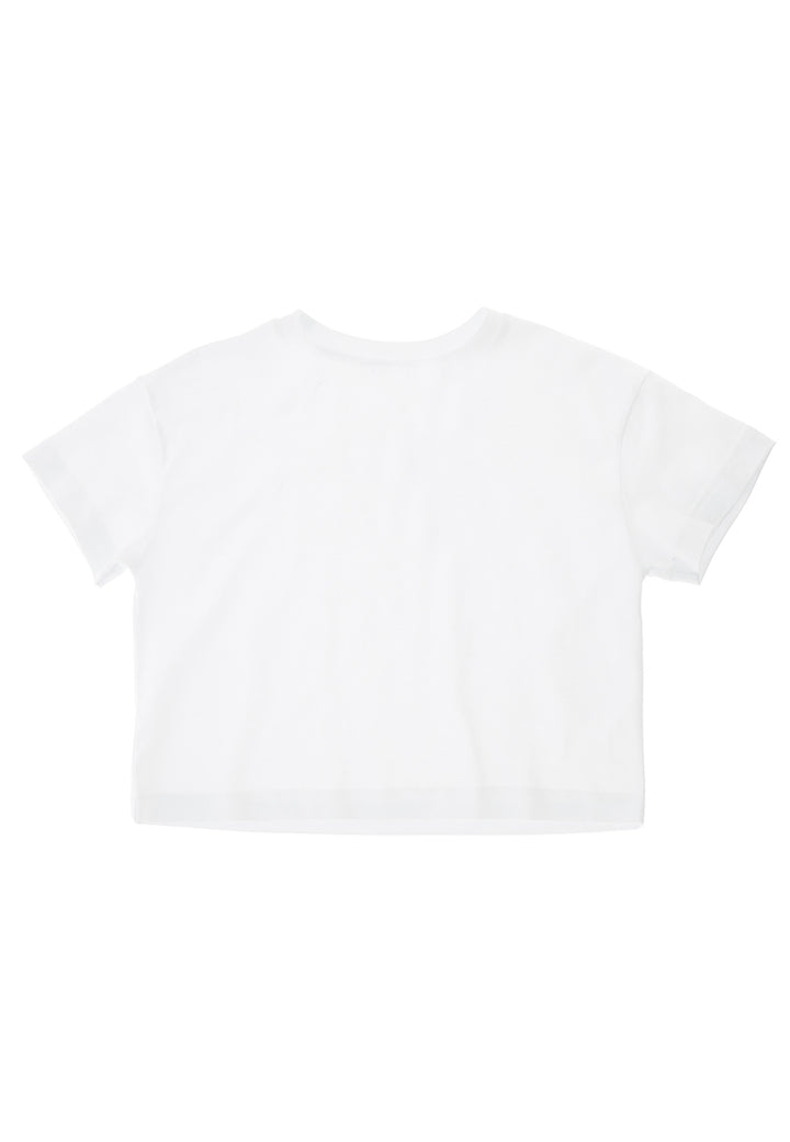 Dondup t-shirt bianca bambina in cotone