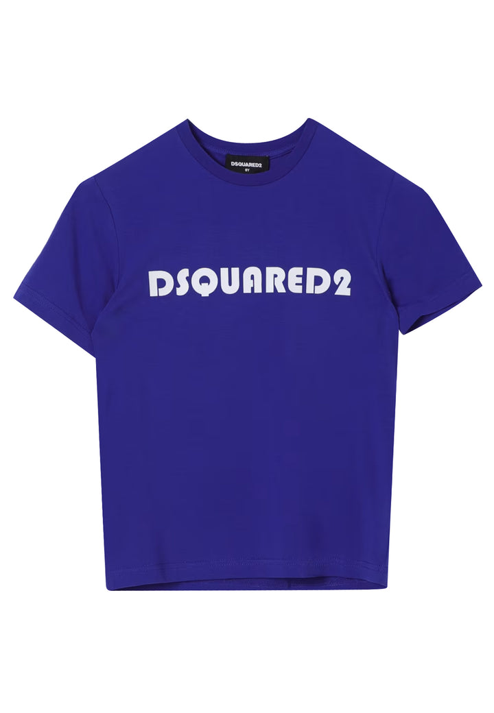 ViaMonte Shop | Dsquared2 t-shirt blu bambino in cotone