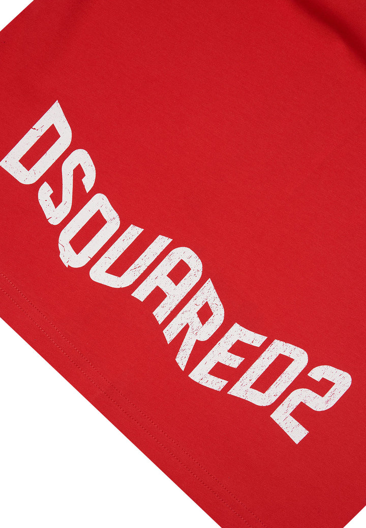 ViaMonte Shop | Dsquared2 t-shirt rossa bambino in cotone