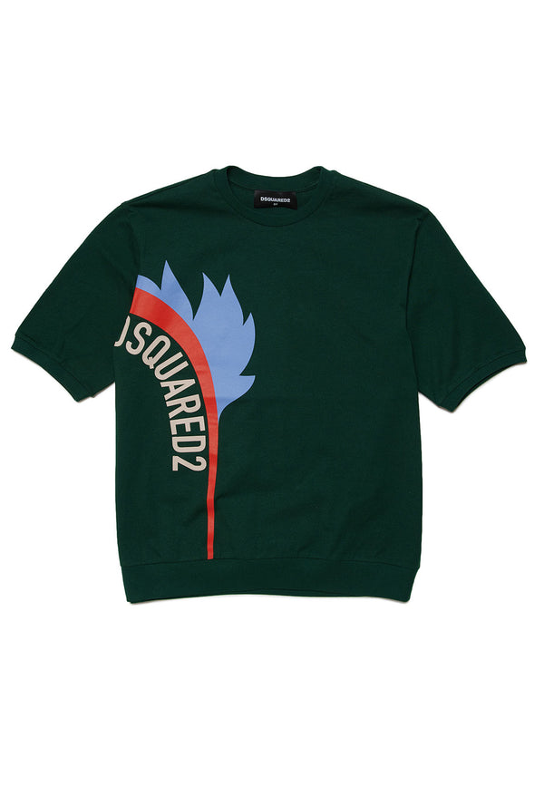 ViaMonte Shop | Dsquared2 t-shirt verde bambino in cotone