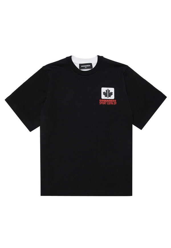 ViaMonte Shop | Dsquared2 t-shirt nero/bianco bambino in cotone