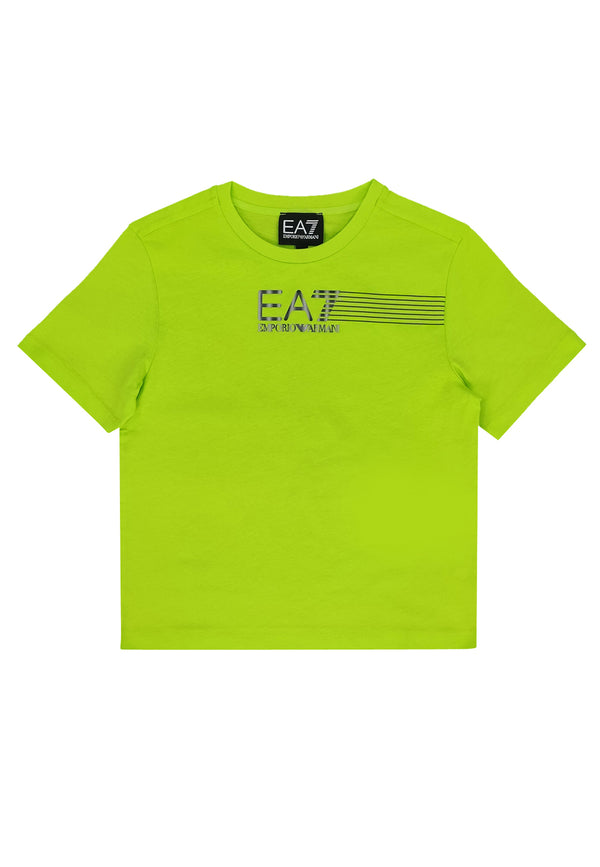 EA7 Emporio Armani t-shirt verde bambino in cotone