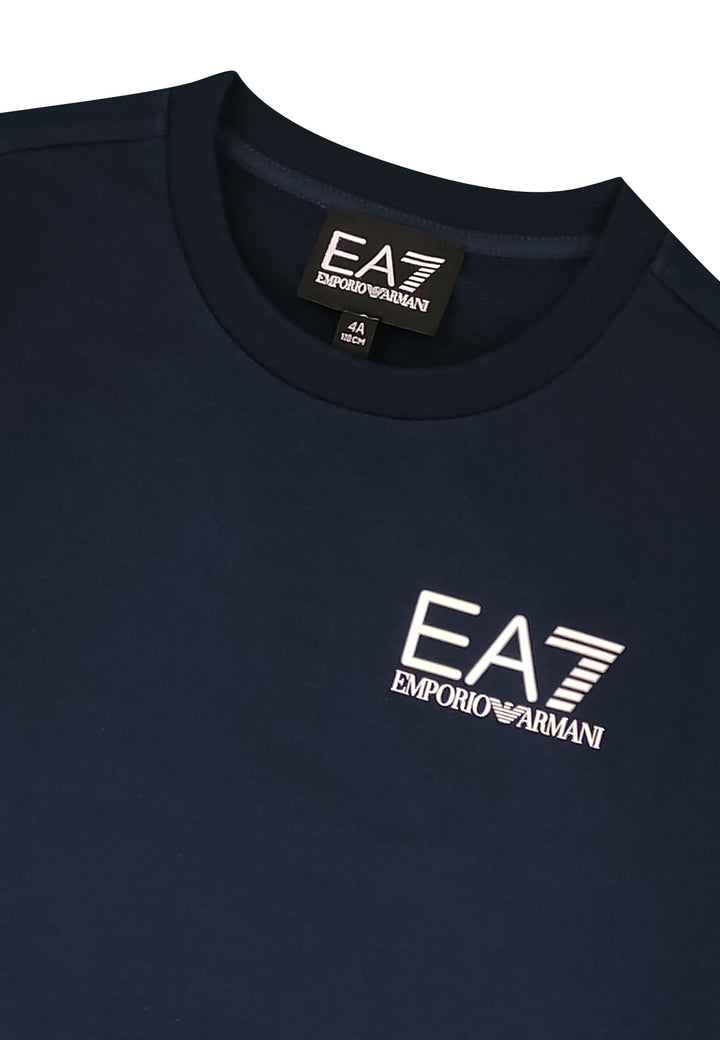 EA7 Emporio Armani felpa blu navy bambino in cotone